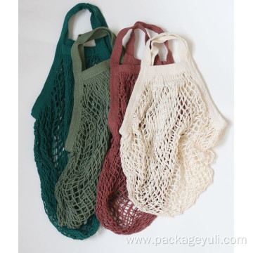 zero waste cotton mesh handle shopping bag